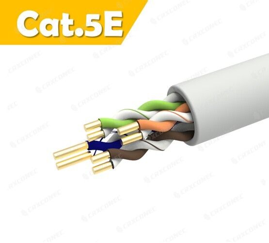 CM 등급 24AWG Cat.5E U/UTP 솔리드 랜 케이블 GY