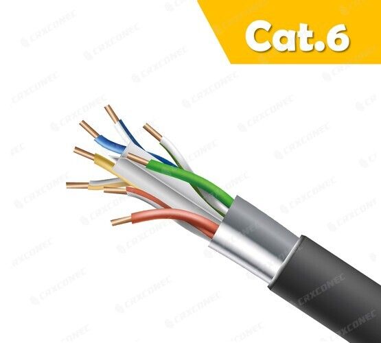 CMX 등급 23AWG Cat.6 F/UTP 실외 LAN 케이블 BK