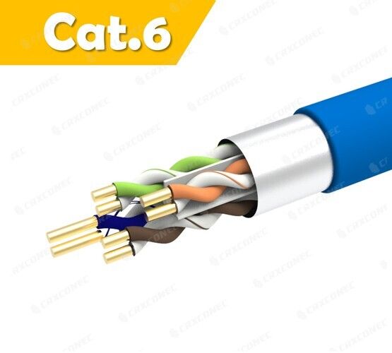 CM 등급 23AWG Cat.6 F/UTP 솔리드 LAN 케이블 BL