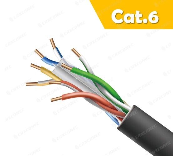매립형 24AWG Cat.6 U/UTP 실외 LAN 케이블.