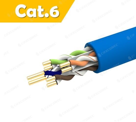 كابل LAN صلب PVC 24AWG كات.6 U/UTP BL