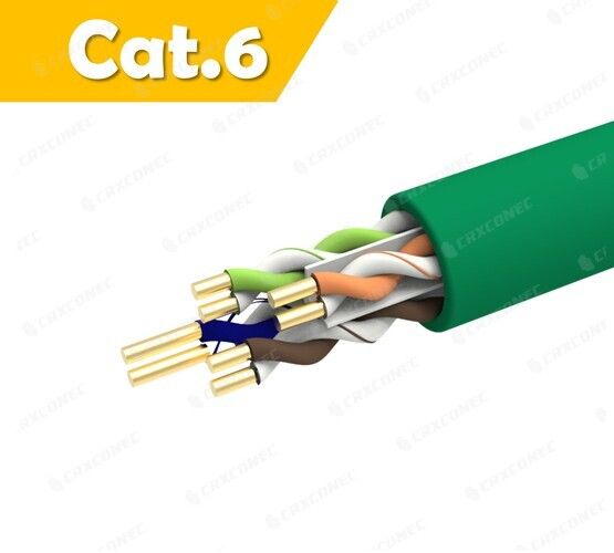 PVC 24AWG Cat.6 U/UTP Solid Lan Cable GN