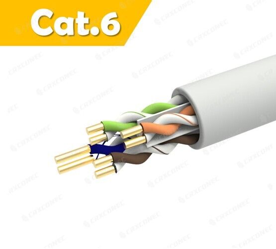 PVC 24AWG Cat.6 U/UTP 솔리드 LAN 케이블 GY