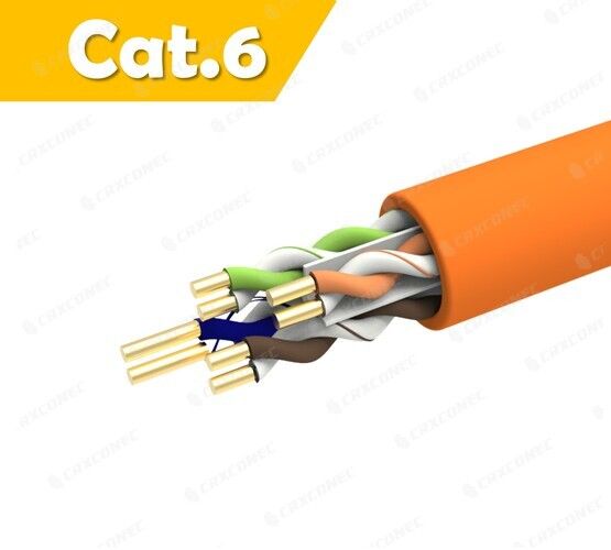 كابل LAN صلب PVC 24AWG Cat.6 U/UTP OR