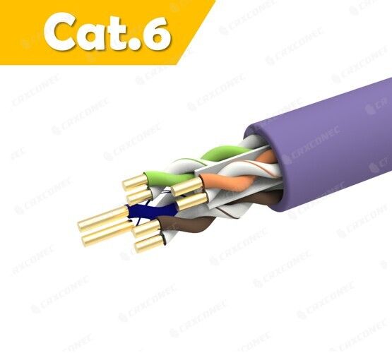 CM 등급 23AWG Cat.6 U/UTP 솔리드 랜 케이블 보라색