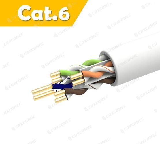 PVC 24AWG Cat.6 U/UTP 솔리드 LAN 케이블 WH