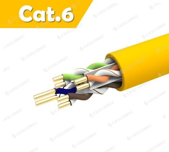 PVC 24AWG Cat.6 U/UTP 솔리드 랜 케이블 YL