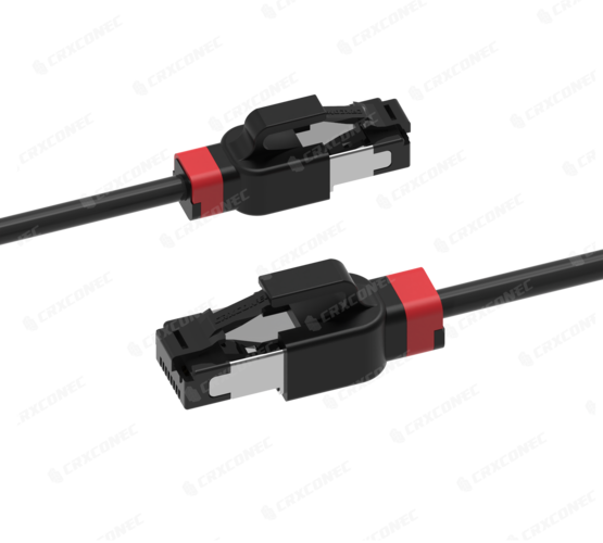 UL Listed Ultra-Slim Short Clip Cat.6A STP 30AWG Patch Cord.