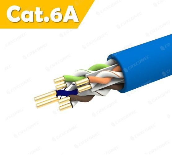 CM Rated 23AWG Cat.6A U/UTP Solid Lan Cable BLACK LSZH