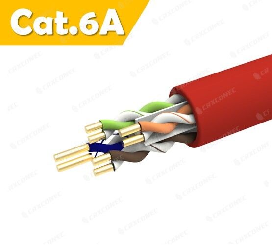 Cat.6A U/UTP LSZH 23AWG 솔리드 랜 케이블 RED LSZH