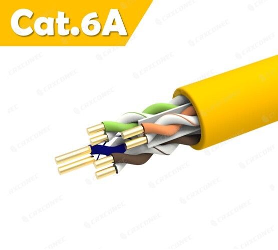 Cat.6A U/UTP LSZH 23AWG 솔리드 랜 케이블 노란색 LSZH