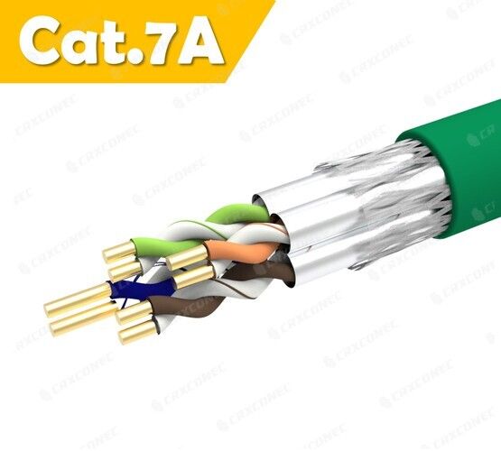 23 AWG S/FTP Cat.7A 솔리드 랜 케이블 그린