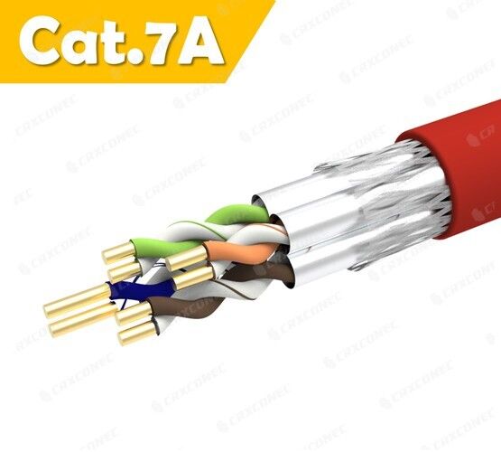 23 AWG S/FTP Cat.7A 솔리드 랜 케이블 레드