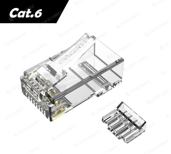 موصل RJ45 UTP Cat.6 المتطرف المعتمد من UL مع إدخال.