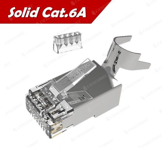 موصل RJ45 صلب Cat.6A معتمد من UL بسمك 1.5 مم باللون الفضي