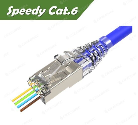 موصل Speedy Cat.6 STP Pass Through RJ45 معتمد من UL