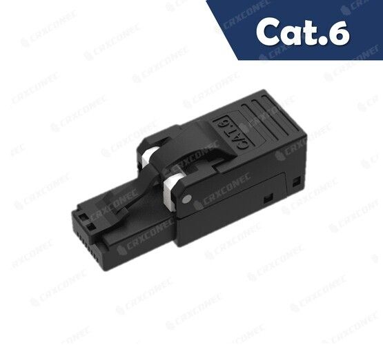 موصل RJ45 بلا أدوات Cat.6 UTP مدرج من UL باللون الأسود