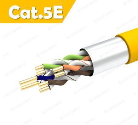 Cable LAN sólido Cat.5E F/UTP de PVC clasificado CM 24AWG 305M - Cable LAN sólido Cat.5E FUTP 24AWG YL
