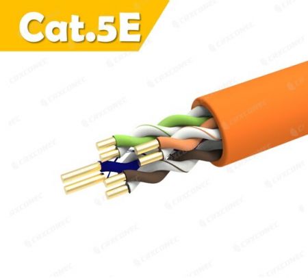 Cable Ethernet U/UTP Cat.5E 24AWG con clasificación CM de PVC 305M - Cable LAN sólido U/UTP Cat.5E 24AWG con clasificación CM OR