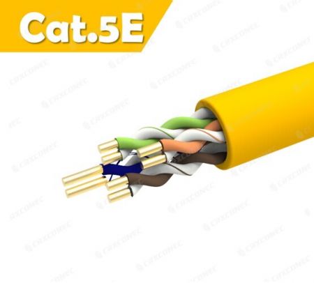 Cable Ethernet U/UTP Cat.5E 24AWG con clasificación CM de PVC 305M - Cable LAN sólido U/UTP Cat.5E 24AWG con clasificación CM YL