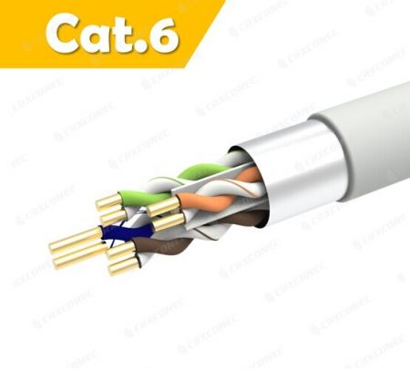 İç Mekan PVC CM Dereceli 23AWG Cat.6 F/UTP Katı Veri Lan Kablosu 305M