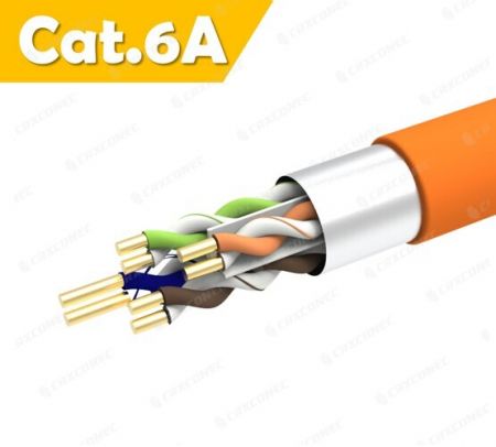 UL 인증 PVC CM 등급 23 AWG 이더넷 Cat.6A F/UTP 솔리드 데이터 랜 케이블 305M - CAT.6A 23AWG FTP 솔리드 랜 케이블 주황색 PVC