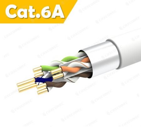 빠른 속도 PVC CM 등급 23 AWG FUTP Cat.6A 이더넷 케이블 305M - CAT.6A 23AWG FTP 솔리드 랜 케이블 화이트 PVC