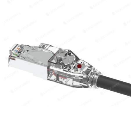 کابل پچ 1 متری Cat.6A STP 26AWG با LED قابل ردیابی و لیست UL در رنگ مشکی - کابل پچ Cat.6A STP 26AWG با لیست UL
