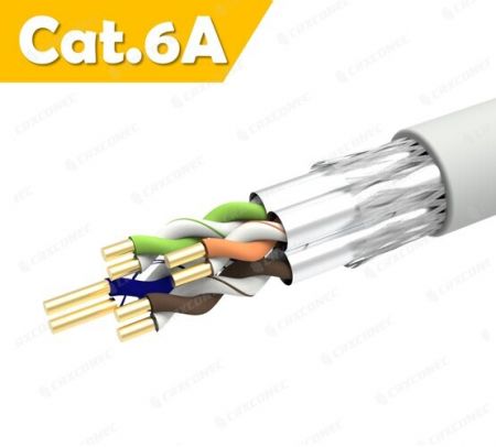 PVC CM 등급 23 AWG S/FTP Cat.6A 이더넷 케이블 305M (벌크) - Cat.6a 23 AWG S/FTP 솔리드 LAN 케이블 회색 PVC