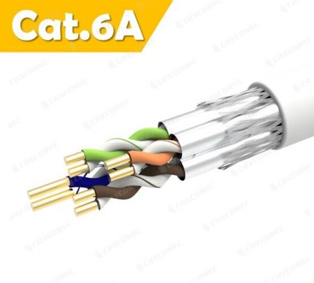 고속 PVC CM 등급 23 AWG S/FTP Cat.6A 이더넷 케이블 305M - Cat.6a 23 AWG S/FTP 솔리드 랜 케이블 화이트 PVC
