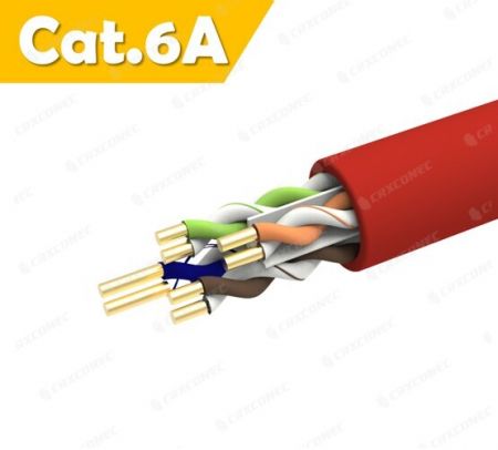 Cable LAN de datos sólido U/UTP Cat.6A 23AWG PoE LSZH 305M