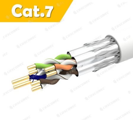 كابل Cat.7 S/FTP بقطر 23 AWG، PVC داخلي، مصنف CM، بطول 305 متر