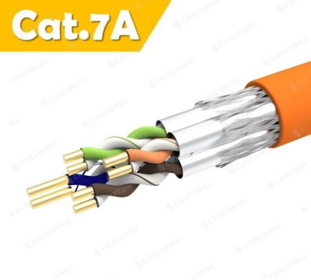 كابل بيانات LAN صلب من PVC عالي الجودة بتصنيف CM 23AWG S/FTP Cat.7A بطول 305 متر