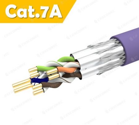 كابل بيانات LAN من PVC سريع بتصنيف CM 23AWG S/FTP Cat.7A بطول 305 متر