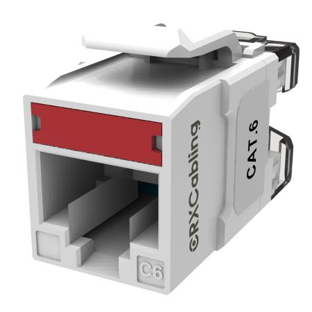 کیت استون UTP Cat.6 با زاویه 180 درجه و صفحه جلویی قابل تعویض. - کیت استون Cat6 با زاویه 180 درجه و سیستم علامت‌گذاری رنگی.