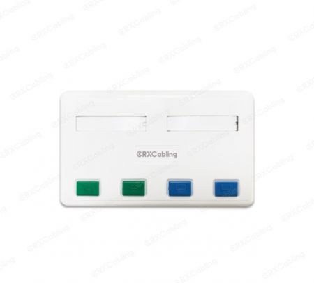 صندوق مخرج تركيب سطحي غير محمل 4 منافذ باللون الأبيض - CRXCabling صندوق تركيب سطحي 4 منافذ