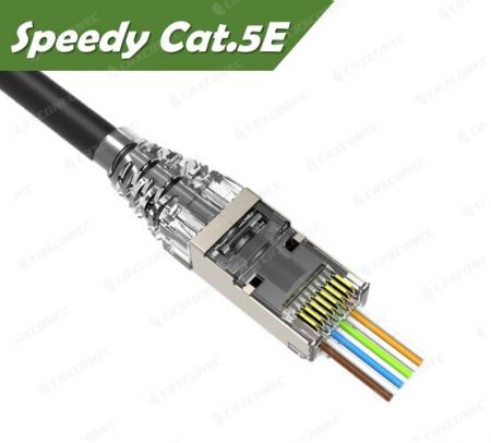 Conector RJ45 Passthrough STP Cat.5E Speedy listado por UL - Conector RJ45 Passthrough STP Cat.5E Speedy listado por UL
