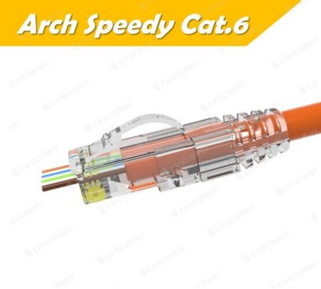 UL Listeli Hızlı Yay Arch Cat.6 UTP Geçişli RJ45 Konnektörü