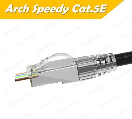UL Listeli Hızlı Yay Arch Cat.5E STP Geçişli RJ45 Konnektörü