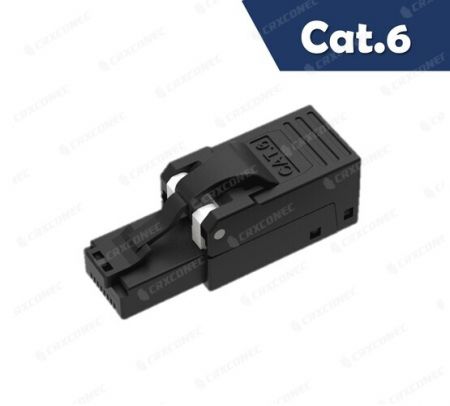 UL Listeli Cat.6 UTP Aletsiz RJ45 Konnektörü Siyah Renk - UL Listeli Cat.6 UTP Aletsiz RJ45 Konnektörü Siyah Renk