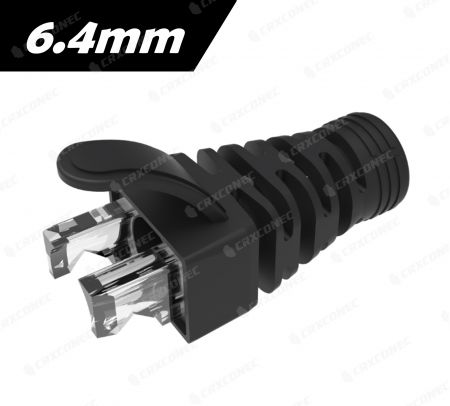 Siyah Renkli Tokalı RJ45 Botlar 6.4mm - Siyah Tokalı RJ45 Botlar 6.4mm