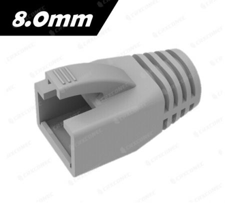 Evrensel PVC RJ45 Botlar Gri Renk 8.0mm - RJ45 Gerilme Koruma Botları Gri Renk 8.0mm