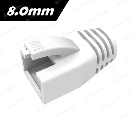 Evrensel PVC RJ45 Botlar Beyaz Renk 8.0mm - Beyaz RJ45 Gerilme Önleyici Botlar 8.0mm