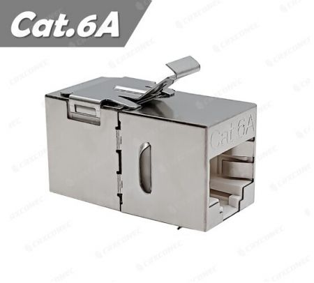 موصل RJ45 STP Cat.6A بزاوية 180 درجة معتمد من UL
