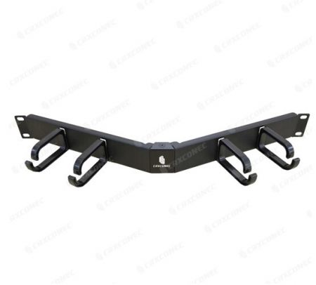 مدیریت کابل با زاویه‌دار 1U 19 اینچ با 4 آویز