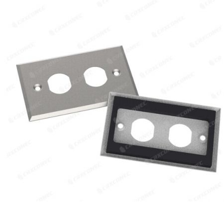 Plat Dinding Industri Kalis Air Berperingkat IP44 2 Port - Plat Muka Gaya Amerika Keluli Tahan Karat 2 Port