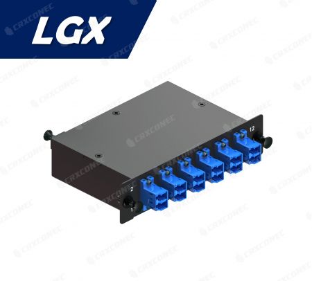 LGX Tipi 12C FO Patch Panel Kaseti SM (1x12F'den 6 LC Duplex Kaset), Mavi