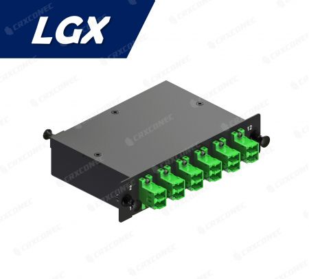 LGX Tipi 12C FO Patch Panel Kaseti SM APC (1x12F'den 6 LC Duplex Kaset), Yeşil