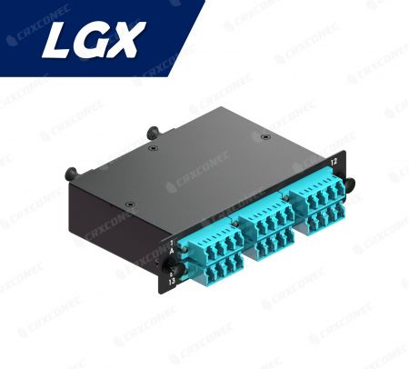 LGX Tip 24C FO Optik Patch Panel Kaseti OM3 (2x12F'den 6 LC Dörtlü Kaset), Aqua