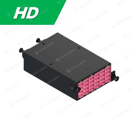 HD Tip 24C OM4 ODF Optik Dağıtım Çerçevesi Kaseti (2x12F'den 6 LC Quad'a), Mor